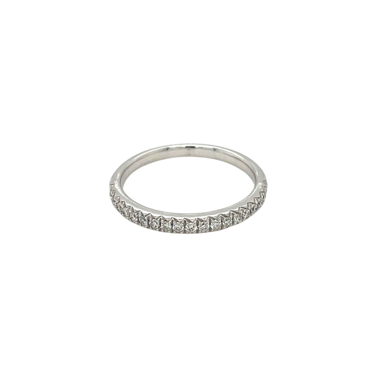 18ct White Gold Diamond Half-Set Eternity Ring (M)