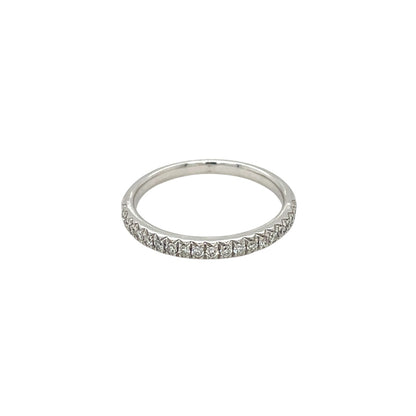 18ct White Gold Diamond Half-Set Eternity Ring (M)