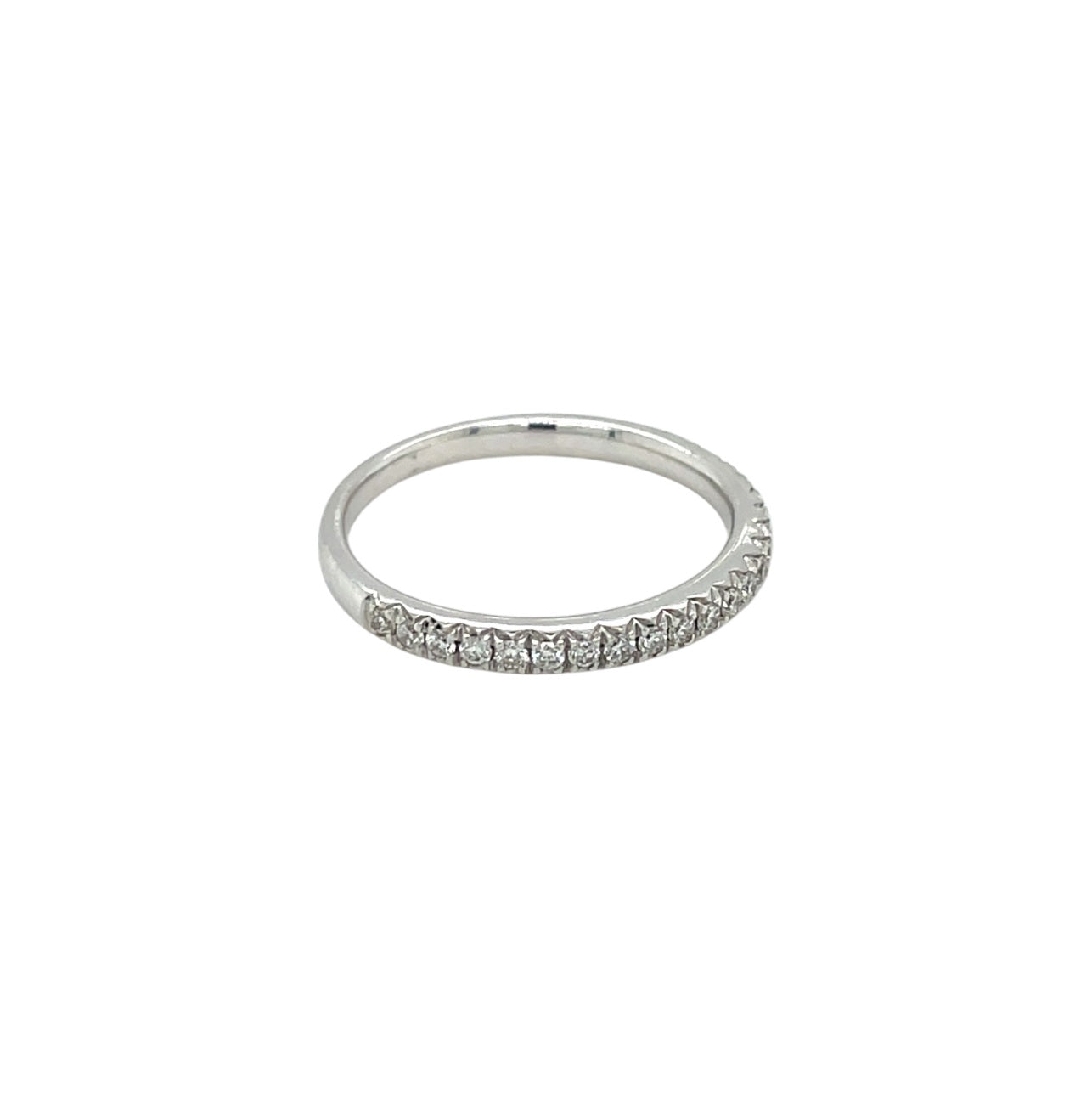 18ct White Gold Diamond Half-Set Eternity Ring (M)