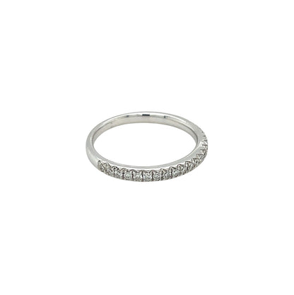 18ct White Gold Diamond Half-Set Eternity Ring (M)
