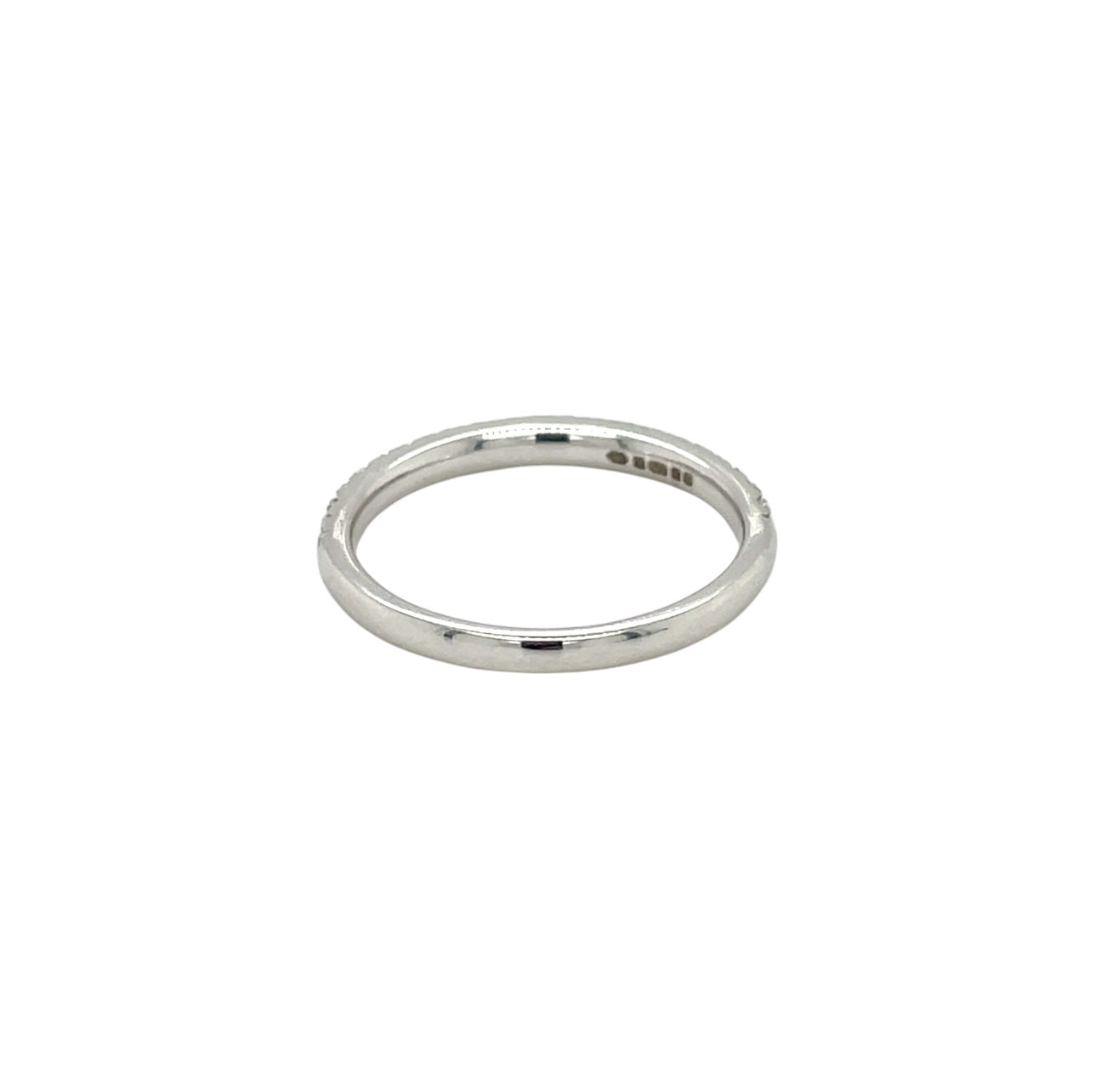 18ct White Gold Diamond Half-Set Eternity Ring (M)