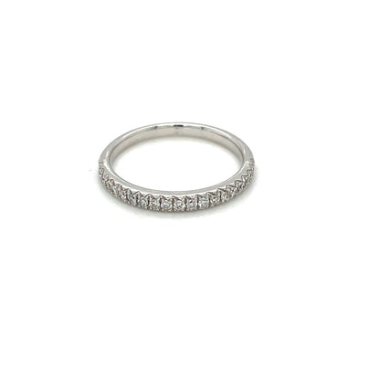 18ct White Gold Diamond Half-Set Eternity Ring (M)