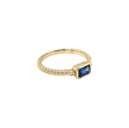 18ct Yellow Gold Sapphire & Diamond Ring (N)