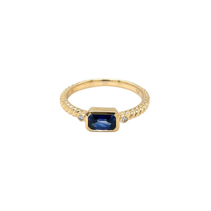 18ct Yellow Gold Sapphire & Diamond Ring (N)