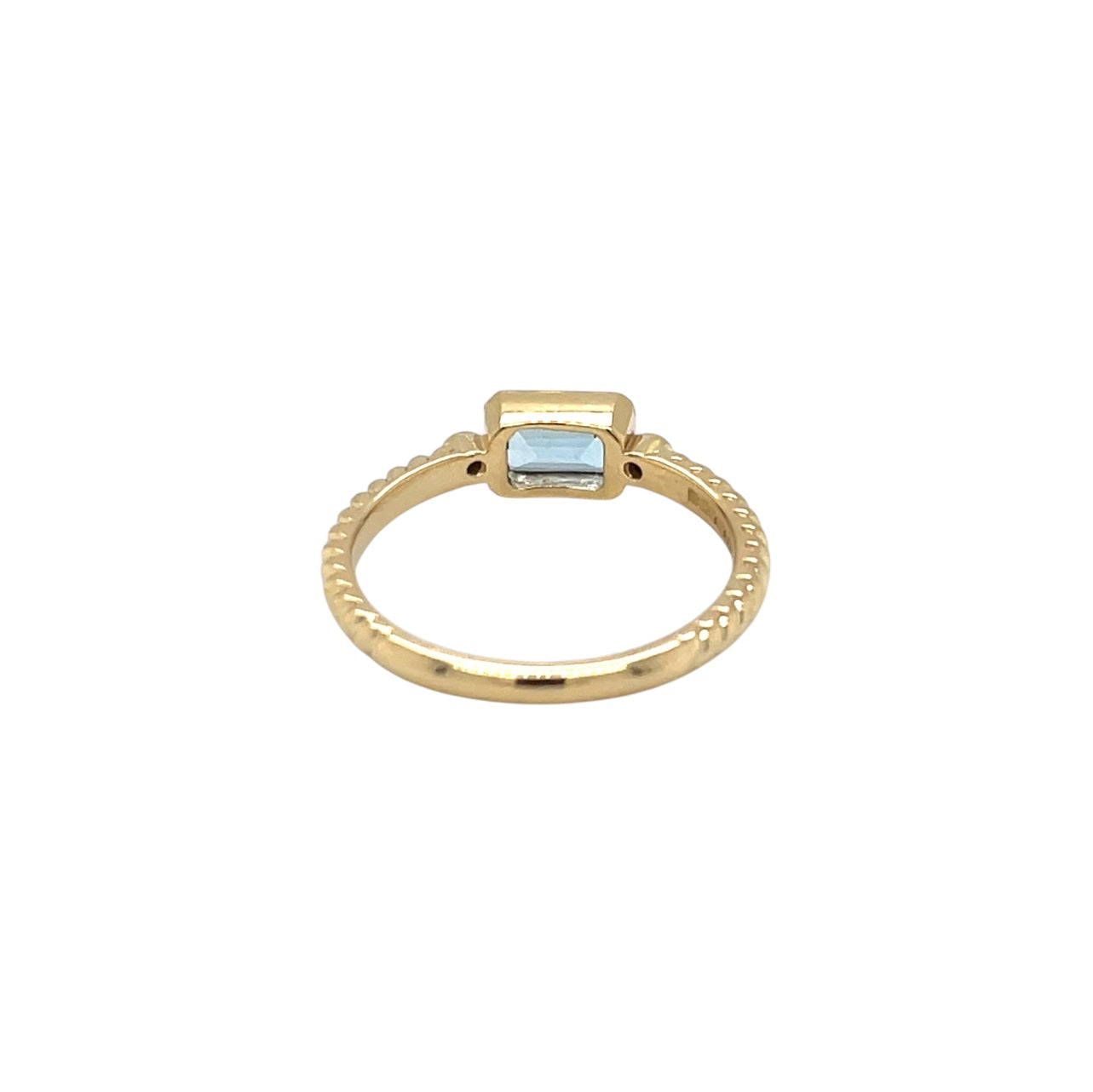 18ct Yellow Gold Aquamarine & Diamond Ring (M)