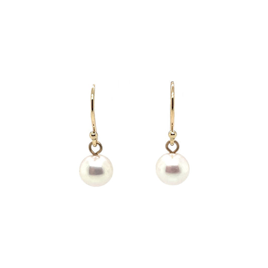 9ct Yellow Gold Freshwater Pearl Drop Earrings