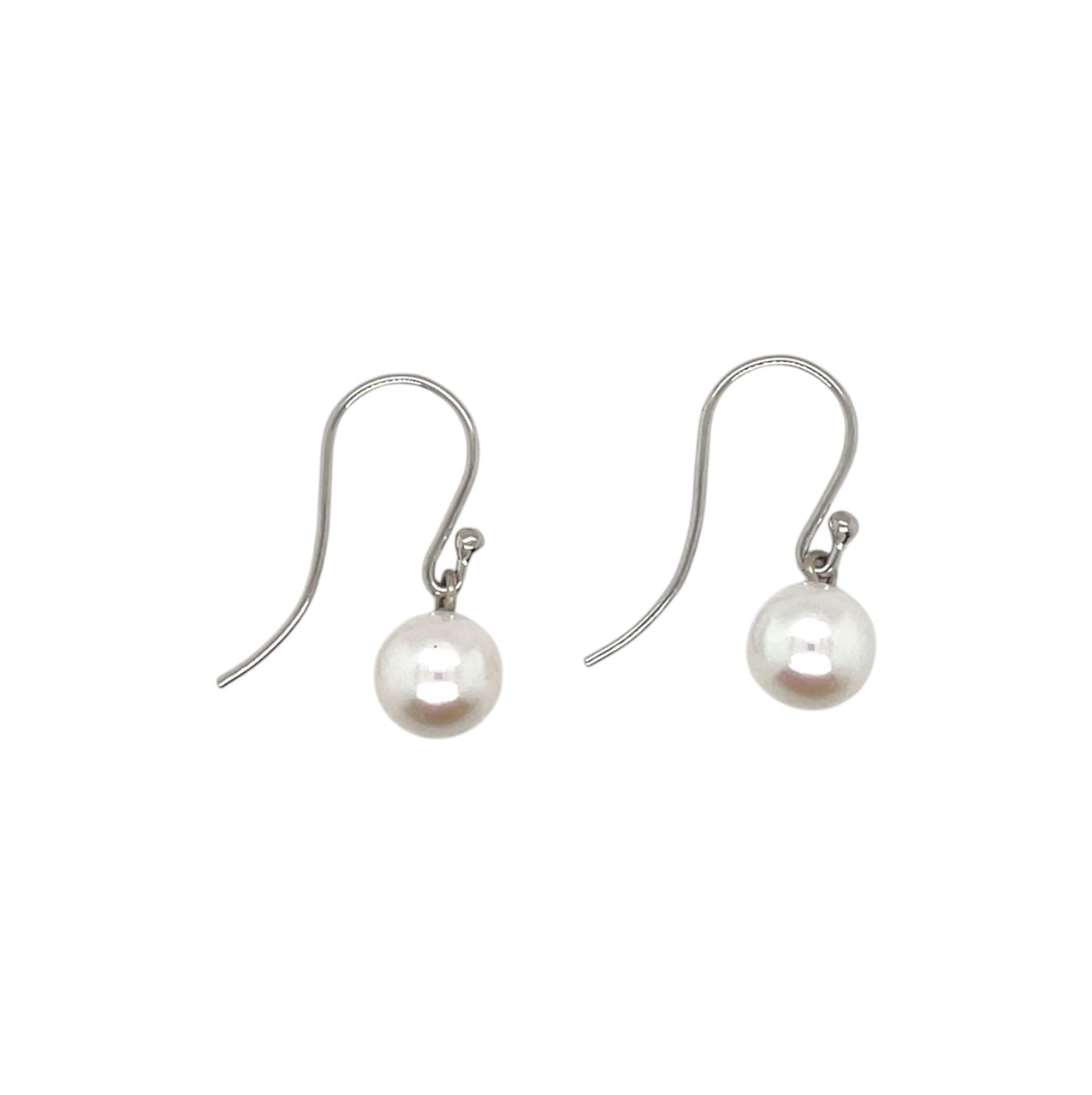 9ct White Gold Freshwater Pearl Drop Earrings