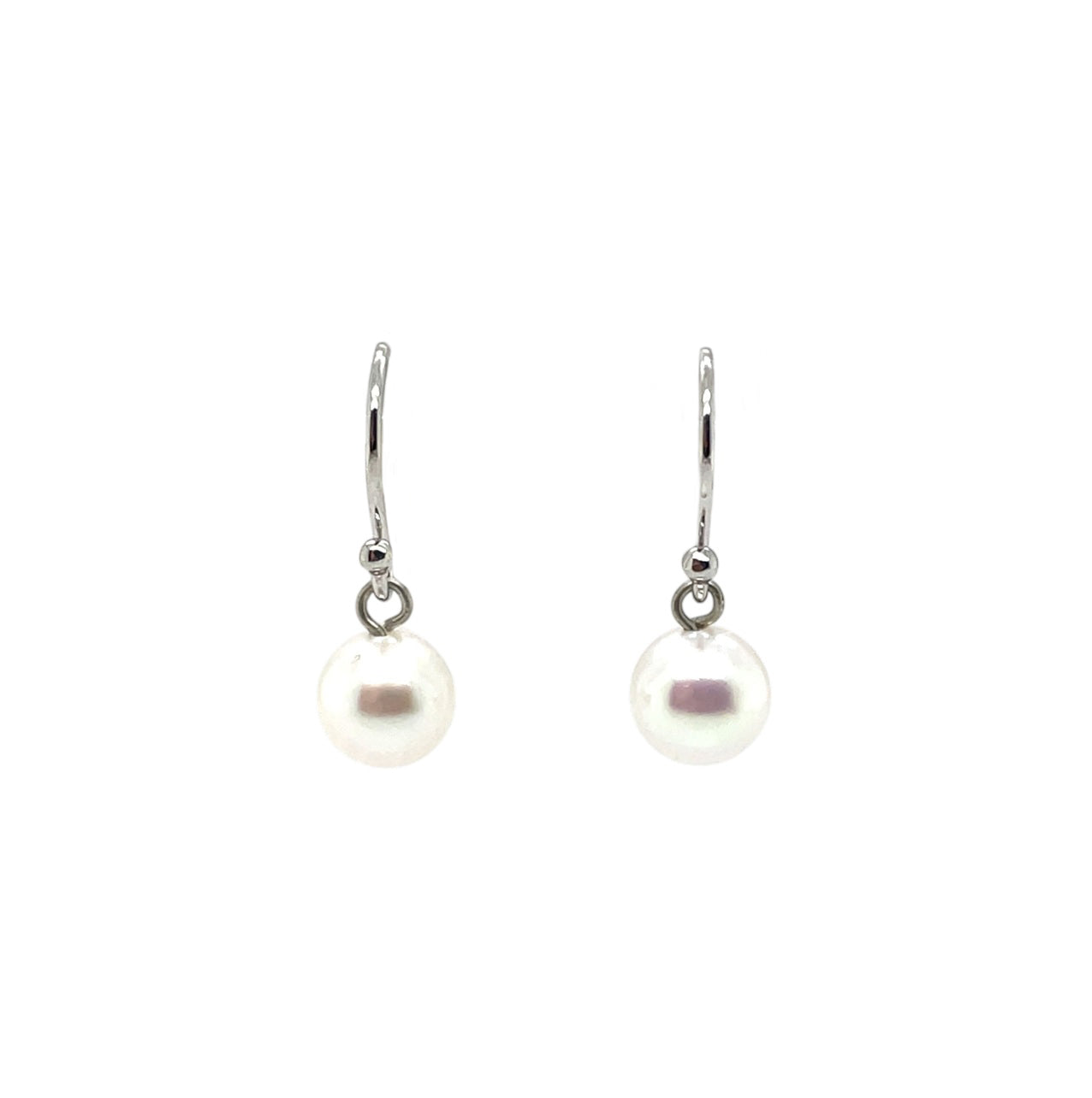 9ct White Gold Freshwater Pearl Drop Earrings