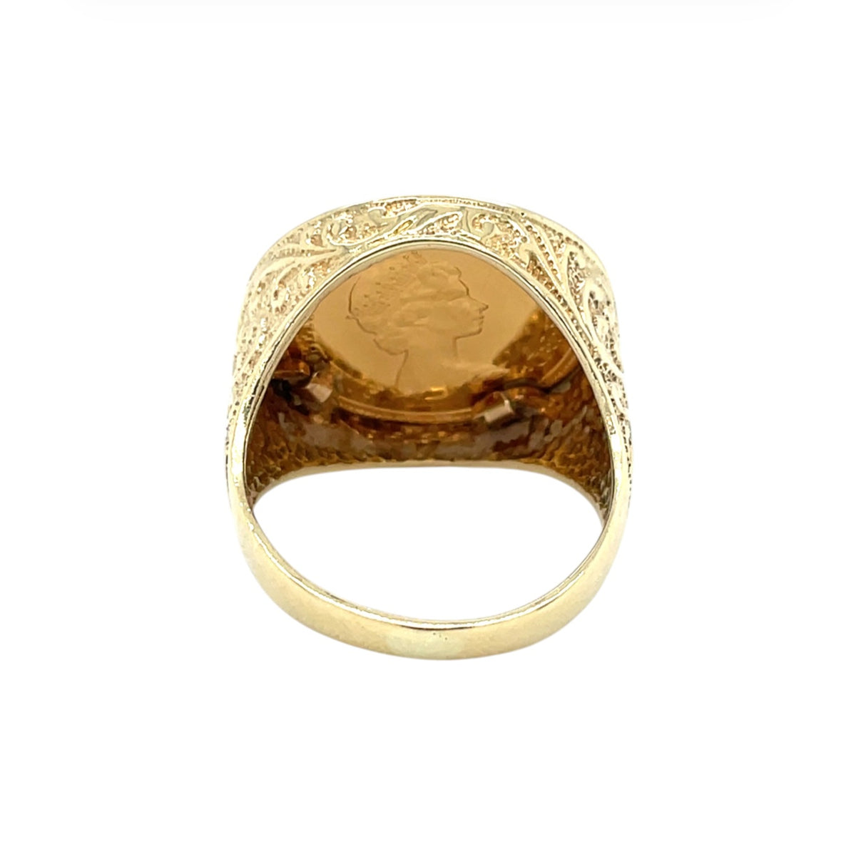 9ct Yellow Gold Full Sovereign Signet Ring (P)