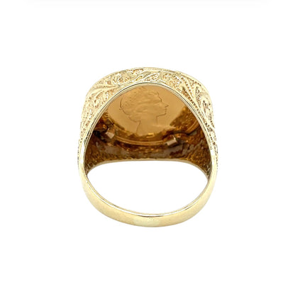 9ct Yellow Gold Full Sovereign Signet Ring (P)