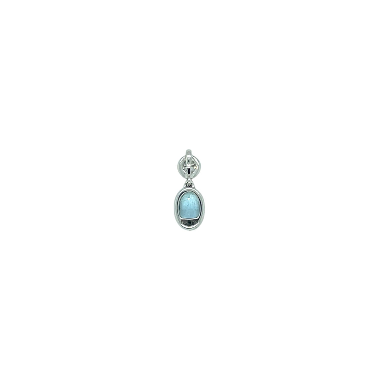 18ct White Gold Aquamarine & Diamond Two Stone Pendant