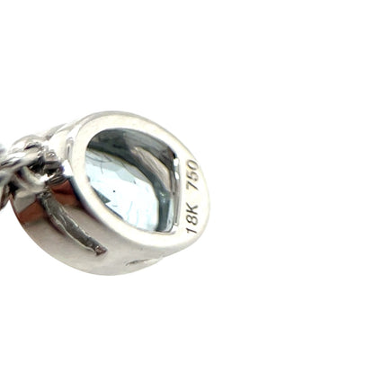 18ct White Gold Aquamarine & Diamond Two Stone Pendant