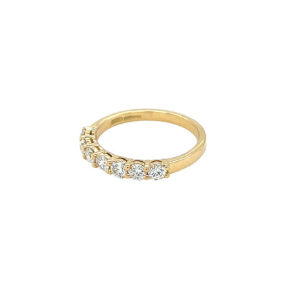 18ct Yellow Gold 7 Stone Diamond 1/4 Set Eternity Ring (M)