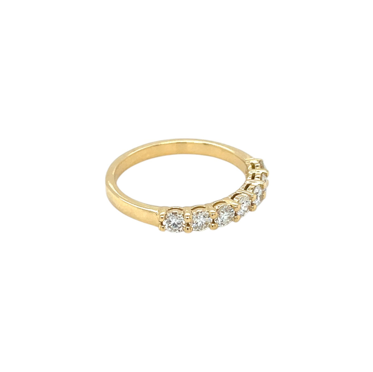 18ct Yellow Gold 7 Stone Diamond 1/4 Set Eternity Ring (M)