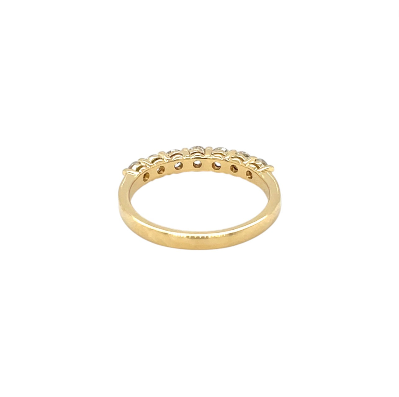 18ct Yellow Gold 7 Stone Diamond 1/4 Set Eternity Ring (M)