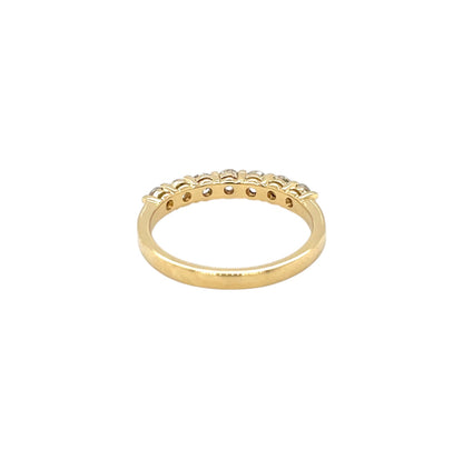 18ct Yellow Gold 7 Stone Diamond 1/4 Set Eternity Ring (M)