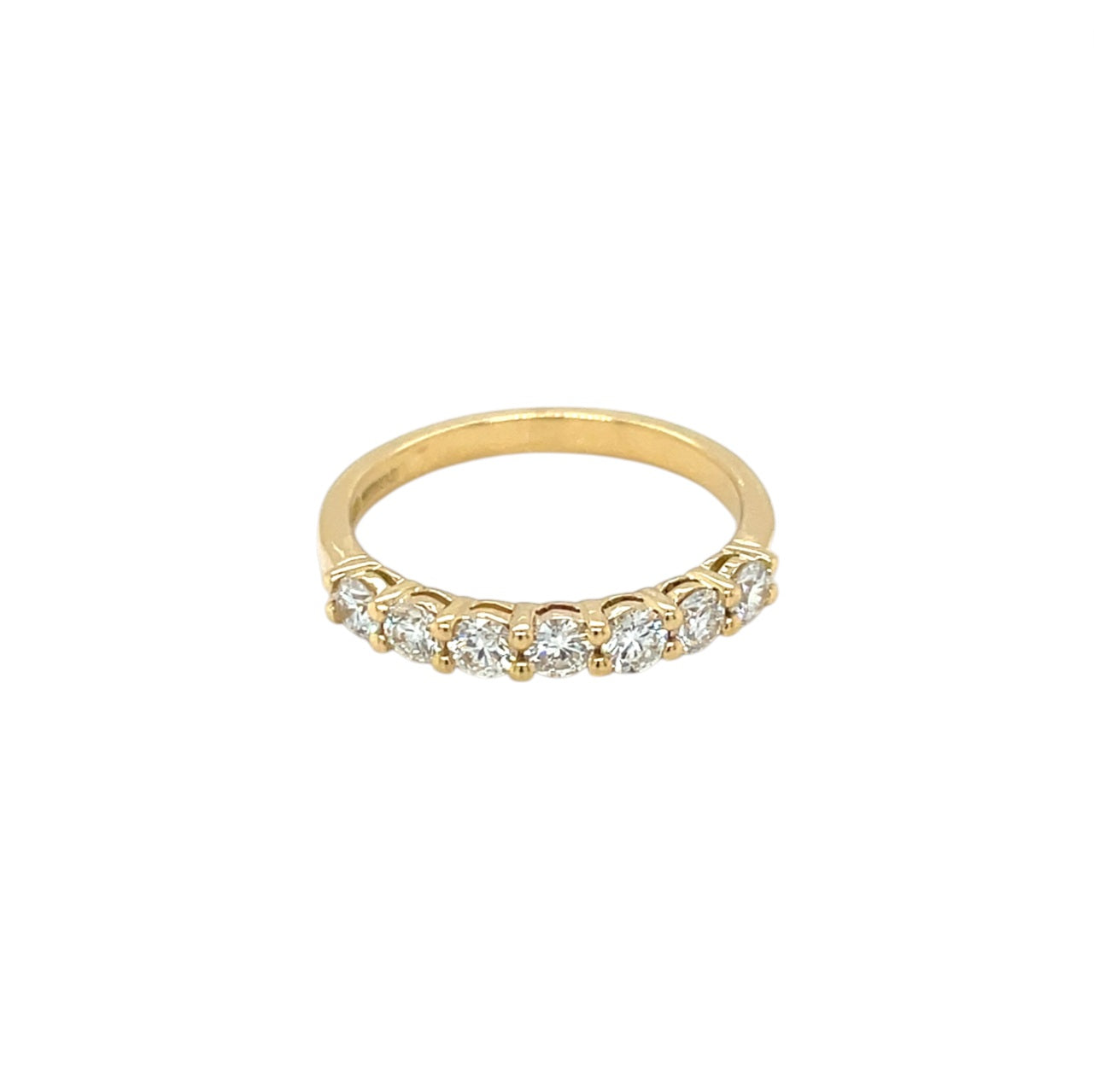 18ct Yellow Gold 7 Stone Diamond 1/4 Set Eternity Ring (M)