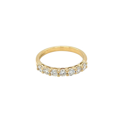 18ct Yellow Gold 7 Stone Diamond 1/4 Set Eternity Ring (M)