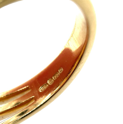 18ct Yellow Gold Diamond Bubble Ring (L)