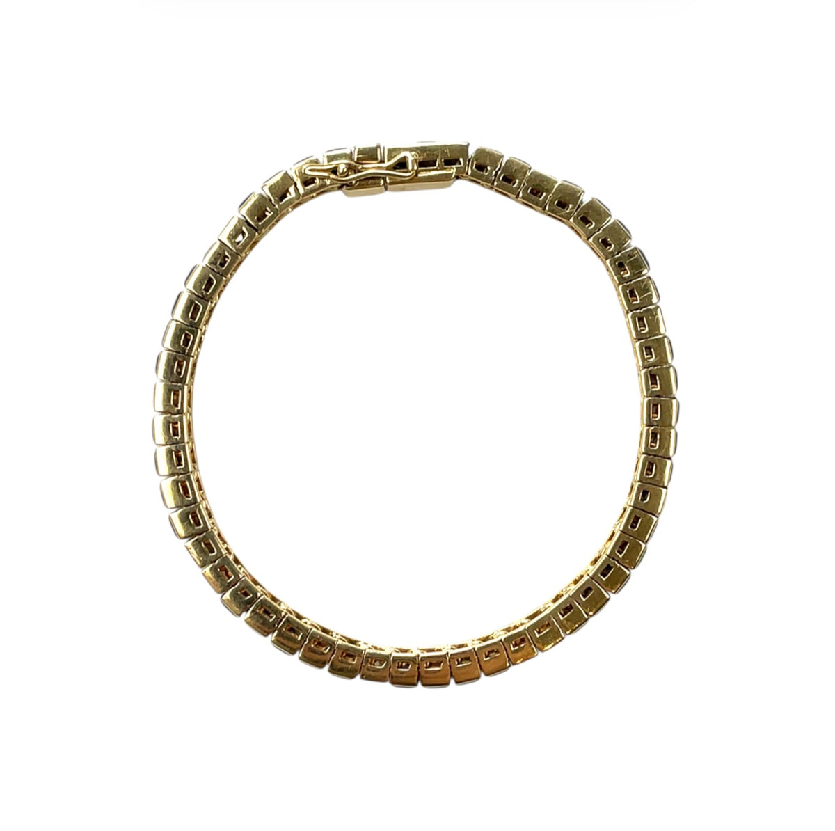 18ct Yellow Gold Sapphire & Diamond Tennis Bracelet (7")
