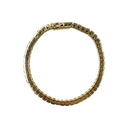 18ct Yellow Gold Sapphire & Diamond Tennis Bracelet (7")