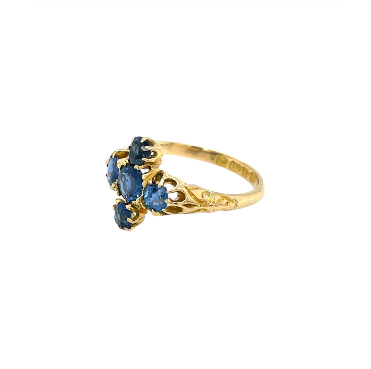 18ct Yellow Gold Sapphire Cross Ring (M1/2)