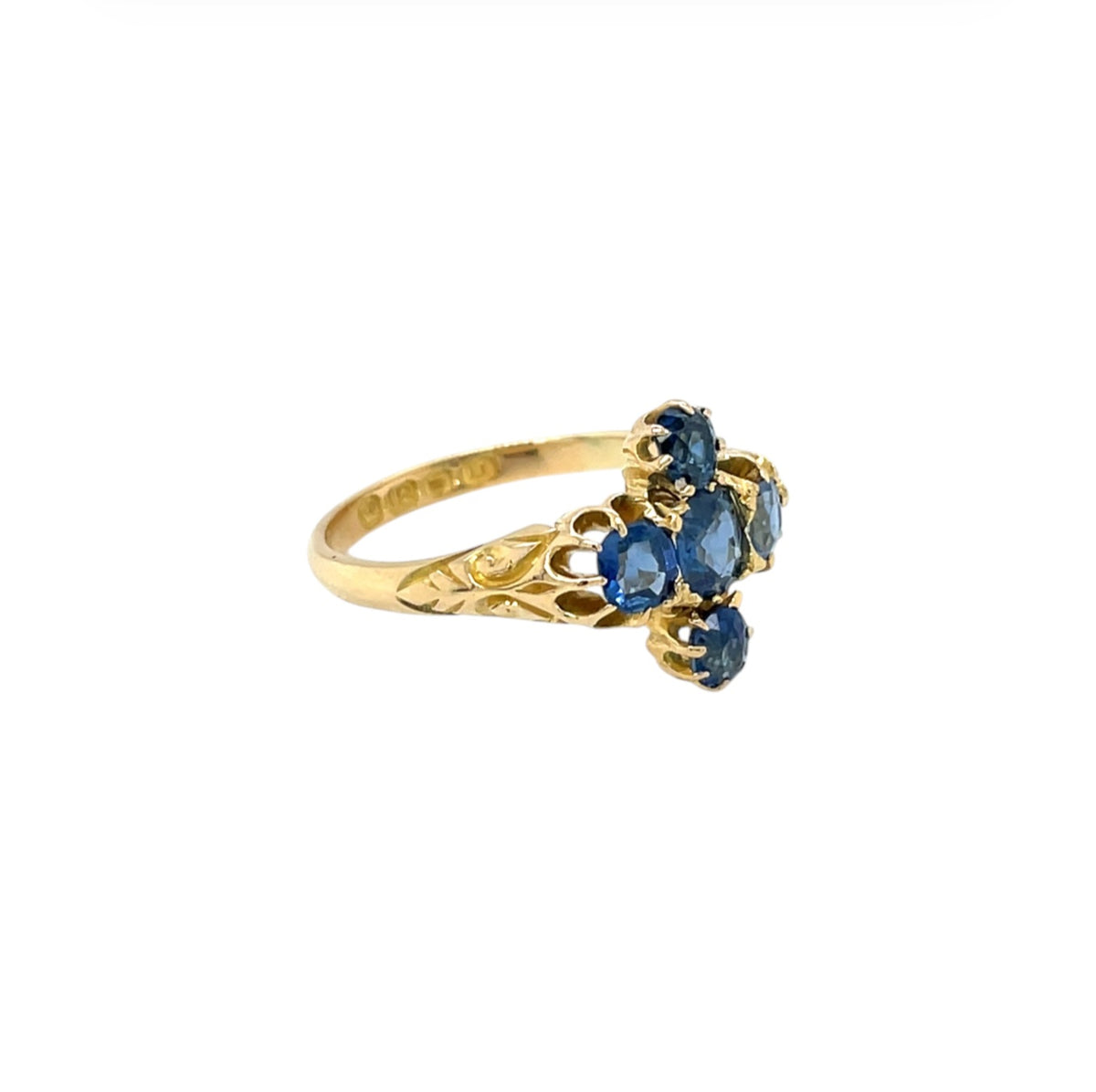 18ct Yellow Gold Sapphire Cross Ring (M1/2)