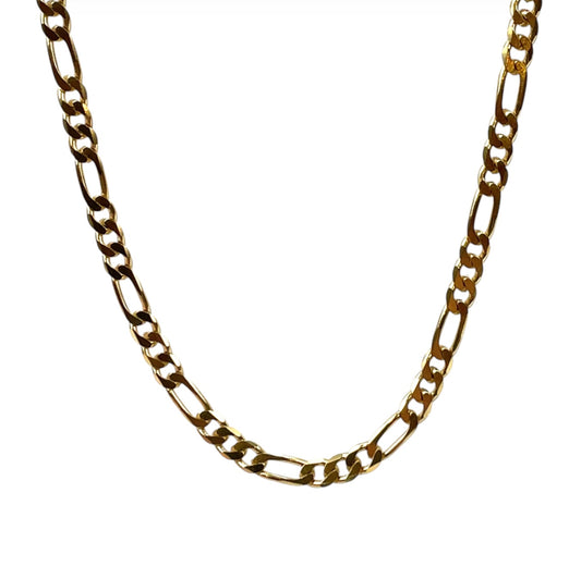 9ct Yellow Gold Figaro Curb Link Chain (18”)