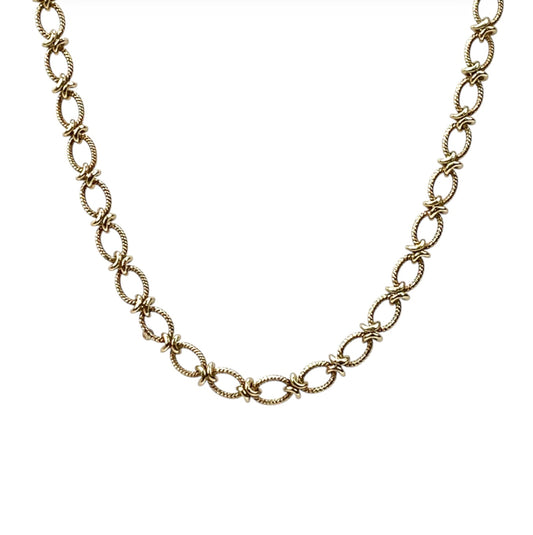 9ct Yellow Gold Fancy Link Necklace (20”)