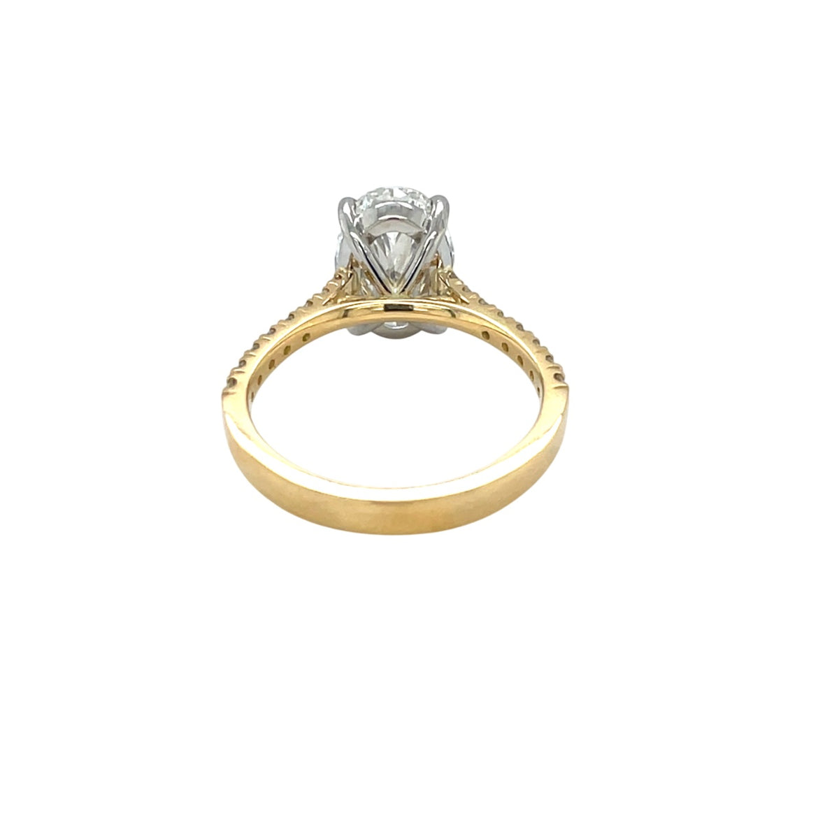 18ct Yellow Gold & Platinum Oval Synthetic Diamond Ring (M)