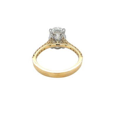 18ct Yellow Gold & Platinum Oval Synthetic Diamond Ring (M)