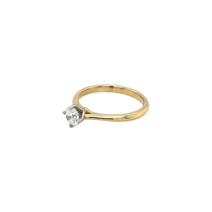 18ct Yellow Gold & Platinum Diamond Solitaire Ring (M1/2)