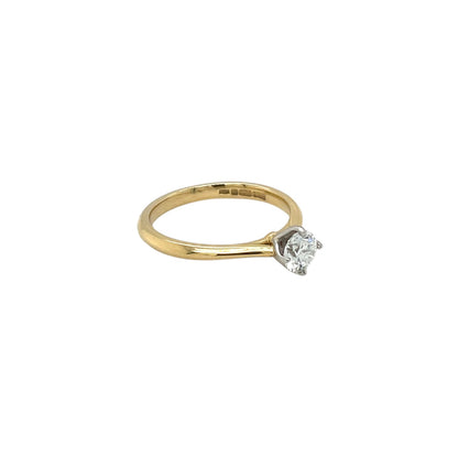 18ct Yellow Gold & Platinum Diamond Solitaire Ring (M1/2)