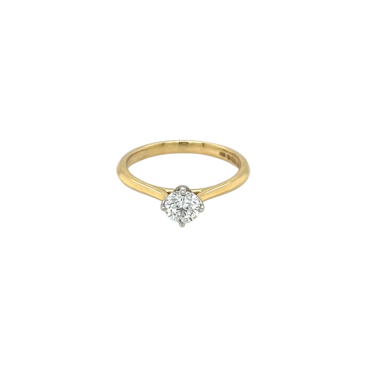 18ct Yellow Gold & Platinum Diamond Solitaire Ring (M1/2)