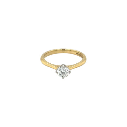 18ct Yellow Gold & Platinum Diamond Solitaire Ring (M1/2)