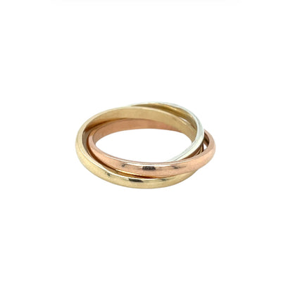 9ct Three Colour Gold Russian Wedding Band (N)