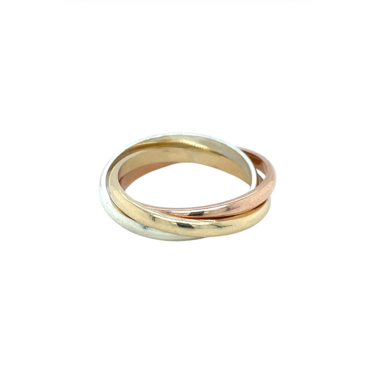 9ct Three Colour Gold Russian Wedding Band (N)
