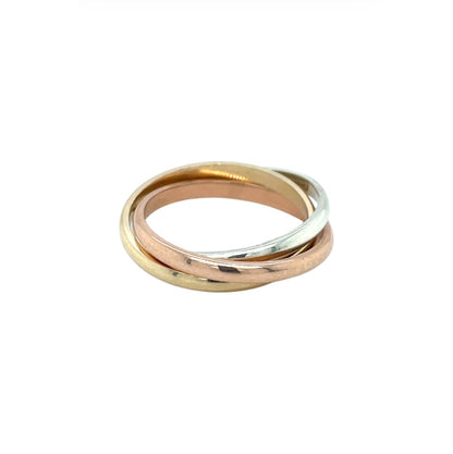 9ct Three Colour Gold Russian Wedding Band (N)