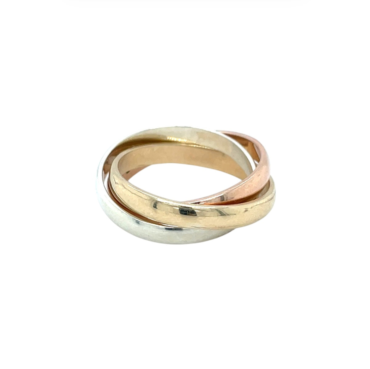 9ct Three Colour Gold Russian Wedding Band (O)