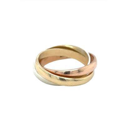 9ct Three Colour Gold Russian Wedding Band (O)