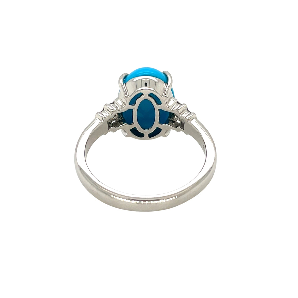 Platinum Turquoise & Diamond Ring (S)