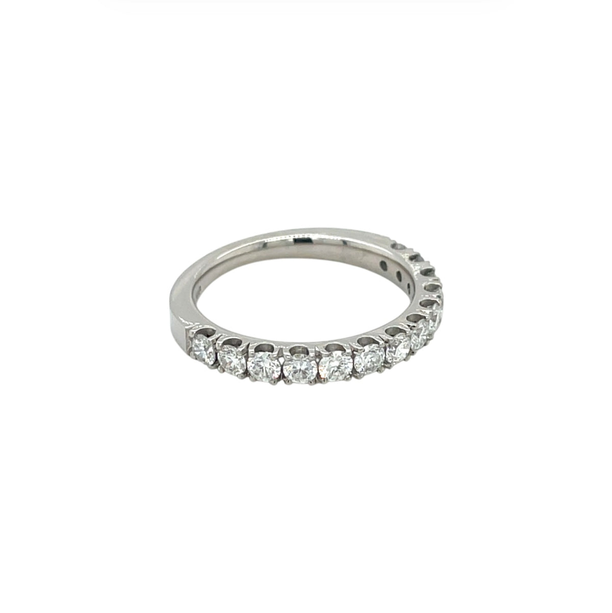 Platinum Diamond Castle Claw Half-Set Eternity Ring (M)