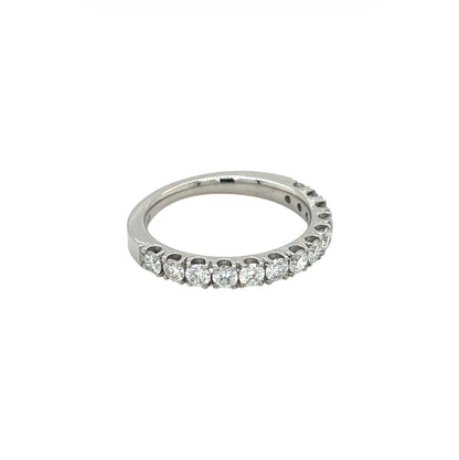 Platinum Diamond Castle Claw Half-Set Eternity Ring (M)