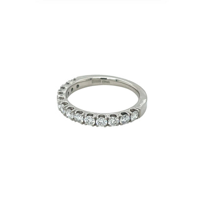 Platinum Diamond Castle Claw Half-Set Eternity Ring (M)