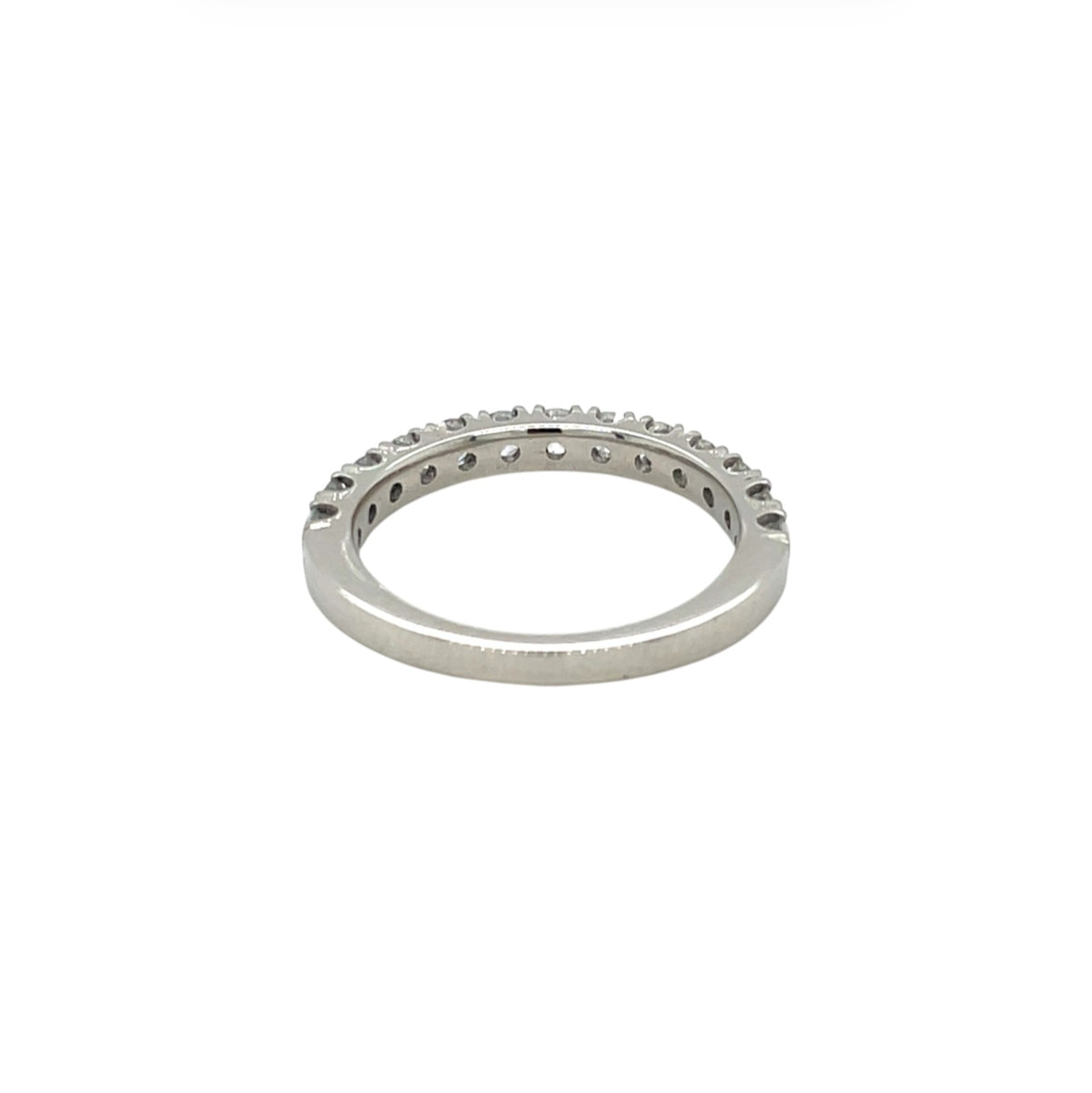 Platinum Diamond Castle Claw Half-Set Eternity Ring (M)