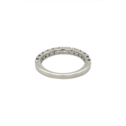 Platinum Diamond Castle Claw Half-Set Eternity Ring (M)
