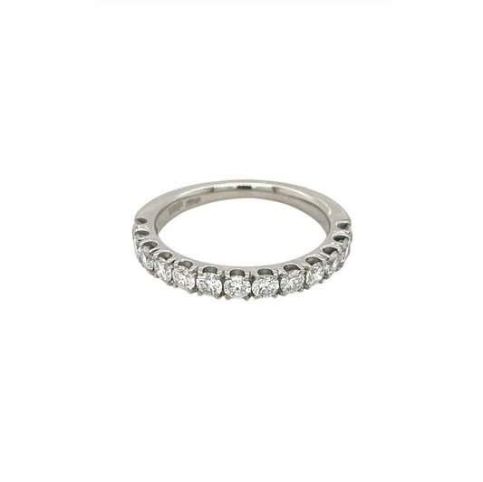 Platinum Diamond Castle Claw Half-Set Eternity Ring (M)