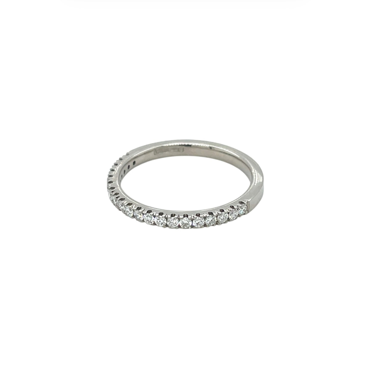 Platinum Diamond Castle Claw Half-Set Eternity Ring (M)