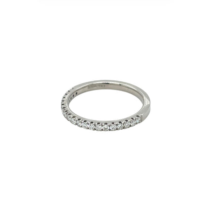 Platinum Diamond Castle Claw Half-Set Eternity Ring (M)
