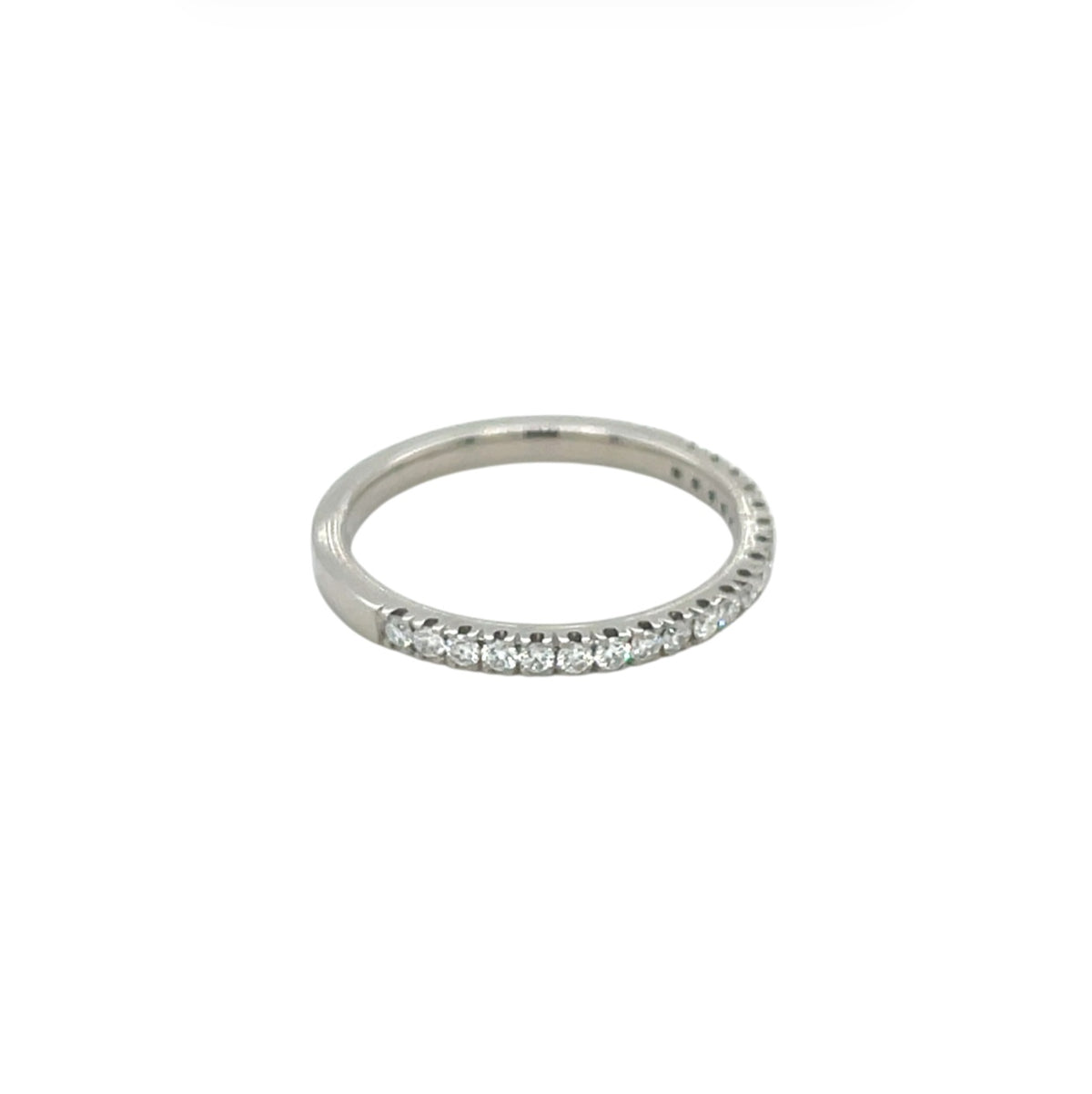 Platinum Diamond Castle Claw Half-Set Eternity Ring (M)